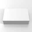 White Box for T shirt, Realistic Rendering of White Flat Cardboard Box on Isolated White Background, Ready for your Design, White Box Mock Up, 3D Illustration