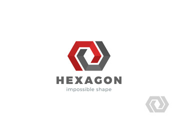 Poster - corporate geometric abstract logo hexagon looped infinity icon