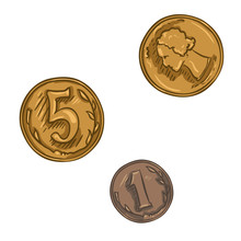 Vector Set Of Cartoon Coins