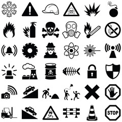 Danger and Warning icon collection - illustration 