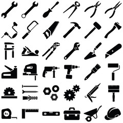 construction tool icon collection - illustration