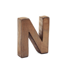 Single Sawn Wooden Letter Isolated