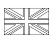 uk flag, england symbol outline vector symbol icon design.
