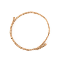 Round circle made of linen rope