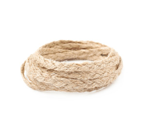 Wall Mural - Pile of a linen rope string isolated