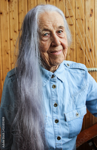 Old Woman With Long Gray Hair Buy This Stock Photo And Explore Similar Images At Adobe Stock Adobe Stock