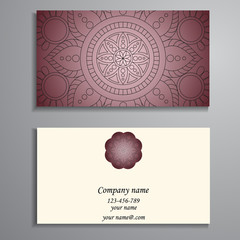 Invitation, business card or banner with text template. Round fl