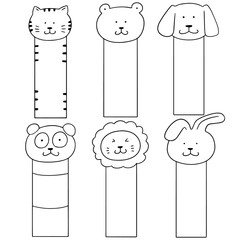 Sticker - vector set of animal bookmark