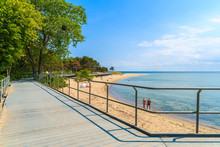 Coastal Promenade Along Beach In Hel Town, Baltic Sea, Poland