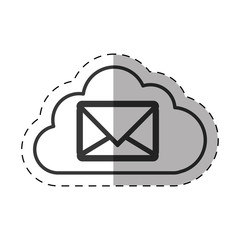 Poster - cloud email message envelope technology thin line vector illustration eps 10