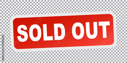 Fotomural Sold out. Red flat vector illustration