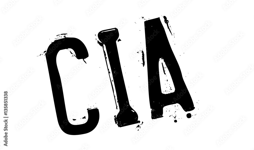 Cia rubber stamp. Grunge design with dust scratches. Effects can be easily removed for a clean, crisp look. Color is easily changed. - obrazy, fototapety, plakaty 