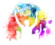Multicolored watercolor party background