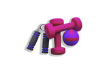 Fototapeta Sypialnia - Two of dumbbells with the simulator for hands
