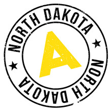 North Dakota Stamp. Grunge Design With Dust Scratches. Effects Can Be Easily Removed For A Clean, Crisp Look. Color Is Easily Changed.