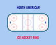  ice hockey rink isolated on the white background. Top view illustration.