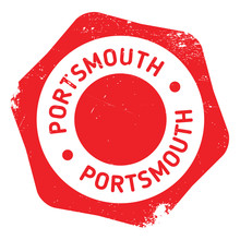 Portsmouth Stamp. Grunge Design With Dust Scratches. Effects Can Be Easily Removed For A Clean, Crisp Look. Color Is Easily Changed.