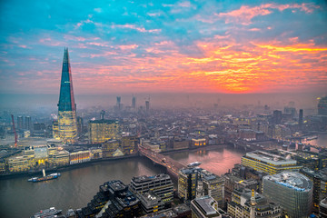 Wall Mural - Tower Bridge, view from the Shard, London, UK