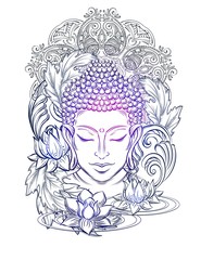 Poster - Buddha's head tattoo