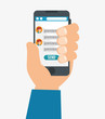 © Gstudio - smartphone with user icon vector illustration design