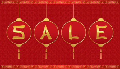 Wall Mural - Chinese new year sale design banner.