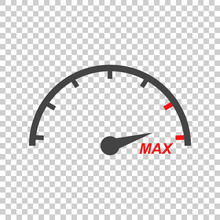 Speedometer, Tachometer Flat Icon