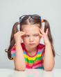 © Myst - unhappy beautiful cute little girl sulking and thinking