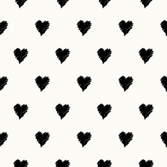 Poster - Hand Drawn Hearts Pattern