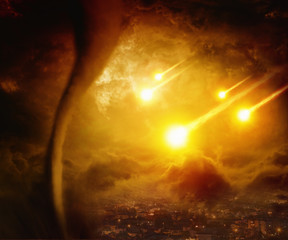 Wall Mural - dramatic apocalyptic background, end of world