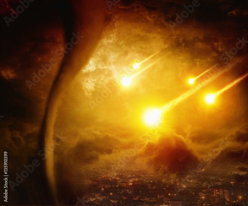 Fotomural Dramatic apocalyptic background, end of world
