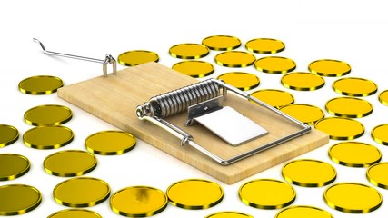 Wall Mural - Financial risk. Isolated 3D image