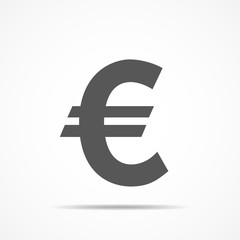 Poster - Gray euro currency icon. Vector illustration.