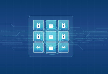 Aufkleber - technology internet cyber security design background concept and data security concept
