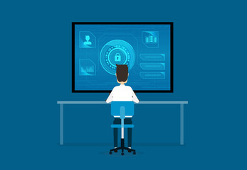 Aufkleber - technology internet cyber security design concept and data security concept
