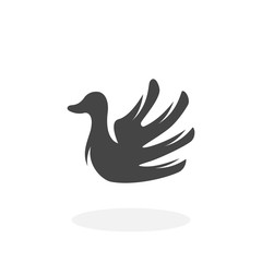 Wall Mural - Swan Icon. Vector logo on white background