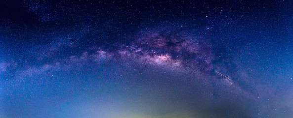 landscape with milky way galaxy. night sky with stars.