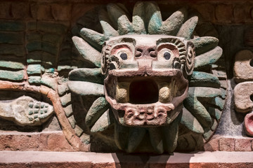 Poster - Animal carved at an old aztec temple in Mexico