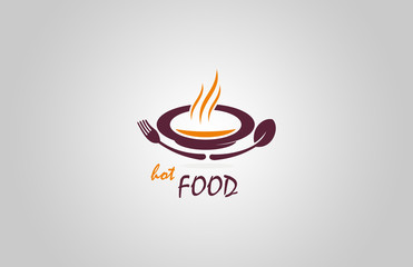 restaurant hot food logo