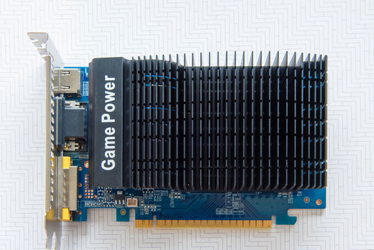 Graphics card on white background