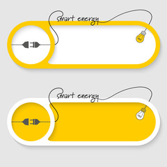 Poster - Set of two vector abstract buttons with theme of smart energy