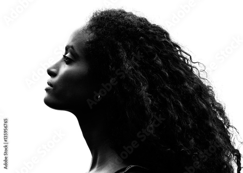 Cuadros en Lienzo Greyscale portrait of a gorgeous proud young woman