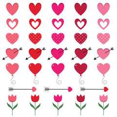 Poster - Red and pink hearts set for Valentine’s Day