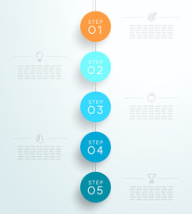 Poster - infographic 5 3d circle steps hanging template b