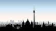 Berlin city buildings silhouette. German urban landscape. Berlin skyline