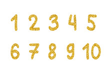 Gold Glitter Numbers.