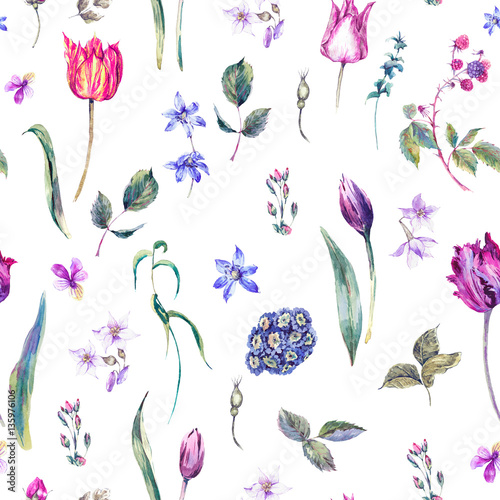 vintage-flowers-watercolor-seamless-pattern-purple-tulips