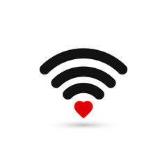Fototapete - Heart wifi. Vector heart connect icon.