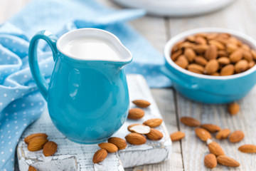 Sticker - Fresh almond milk and nuts, vegan drink