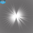 © denzelll - Glow light effect. Starburst with sparkles on transparent background. Vector illustration. Sun