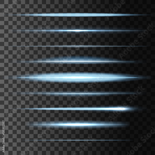 Cuadros en Lienzo Flashes star light lines, vector glow lights blur